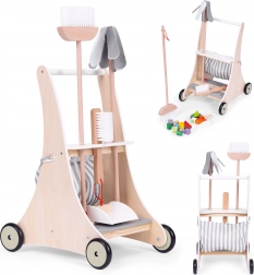 Carrellino per le pulizie in legno per bambini ECOTOYS, beige