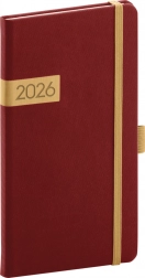 Agenda tascabile Twill bordeaux-oro 2026