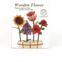 Bouquet floreale 3D in legno