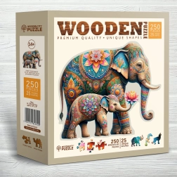 Puzzle di legno Elefanti di moda 250 pezzi