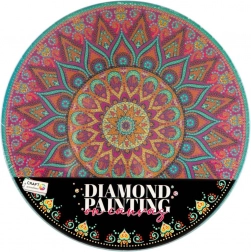 Set creativo di pittura diamantata – mandala floreale su tela rotonda 30 cm