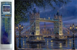 Pittura diamantata Notte Tower Bridge 30x40 cm