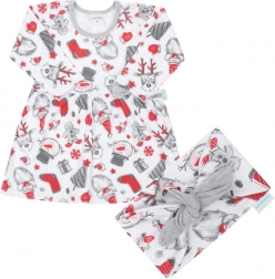 vestitino in cotone per neonata con fascia New Baby Christmas