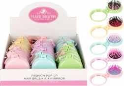 Spazzola tascabile pieghevole con specchietto 2 in 1