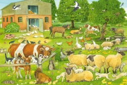 Puzzle famiglie di animali della fattoria 100 pezzi