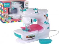 Macchina da cucire per bambini come una vera, bianca, a batteria