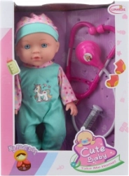 Bambola bebè 27 cm con set da dottore