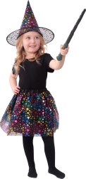 Costume da strega per bambina con stelle e tutù con cappello