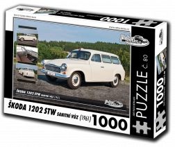 Puzzle auto d’epoca Škoda 1202 STW ambulanza 1000 pezzi