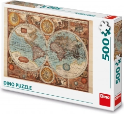 Dino Puzzle mappa del mondo antica - 500 pezzi