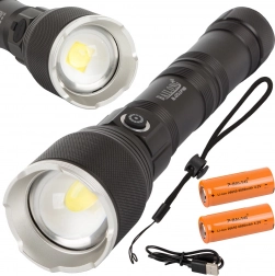 Torcia tattica militare Bailong con LED Cree XHP160 e zoom