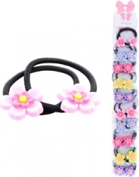 Elastici per capelli con fiorellini, 2 pz