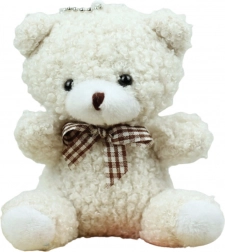 Ciondolo orsetto di peluche bianco 8 cm