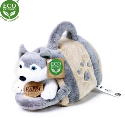 Husky di peluche con cuccia portatile 13 cm eco-friendly