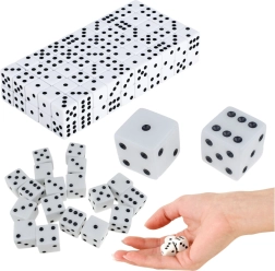 Set di dadi classici 1–6, bianchi, 100 pz