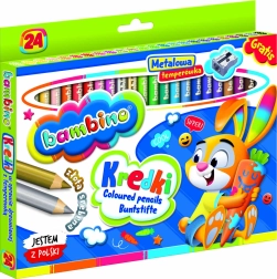 Set di pastelli rotondi forti Bambino 24 colori con temperino