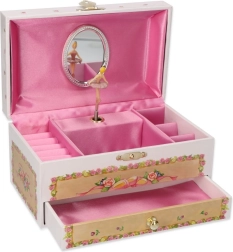 Scatola portagioielli musicale Canto floreale con melodia Il lago dei cigni