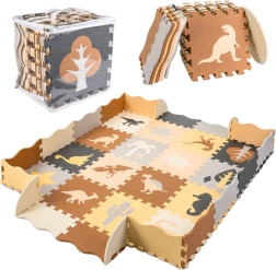 Tappetino puzzle in schiuma per bambini dinosauri 143 × 143 cm, 36 pezzi