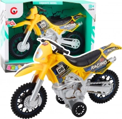 Giocattolo da motocross fuoristrada giallo con effetti di luce e suono