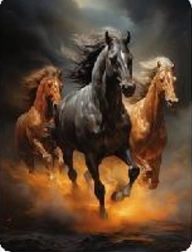 Mosaico di diamanti – tre cavalli al galoppo