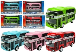 Autobus a due piani con meccanismo a retrocarica – modello in metallo in 4 colori