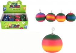 Pallina antistress da spremere 11 cm – pallina in silicone arcobaleno con appendino
