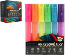 Pennarelli acrilici fluorescenti per diverse superfici 6 pz