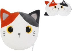 Cuscino da viaggio con mascherina gatto arancione