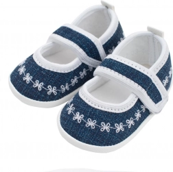 scarpine neonato New Baby in jeans bianche 0–3 mesi