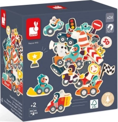 Magneti in legno a forma di auto per bambini