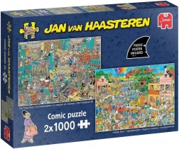JUMBO Puzzle Jan van Haasteren Negozio di musica e Atmosfera estiva 2x1000 pezzi