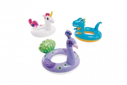 ciambella galleggiante gonfiabile per bambini animaletto 86 × 58 cm (lama, unicorno, dinosauro)