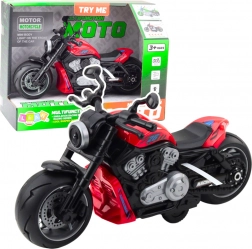 Giocattolo moto rossa con effetti di luce e suono
