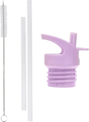 Chiusura, spazzolino e cannuccia per bottiglia in acciaio inox, Giardino Fiorito