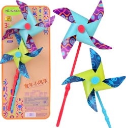 mulini a vento colorati 2 pz – giocattolo da esterno e decorazione da giardino