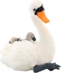 Cigno di peluche con piccoli