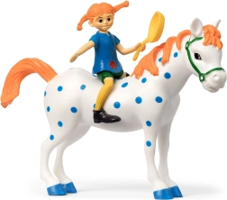 Set di personaggi Pippi Calzelunghe con il cavallo Alfonso e la padella