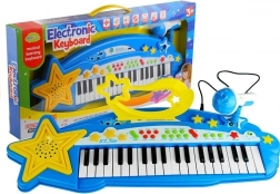 Tastiera per bambini a 37 tasti con MP3 e microfono – blu