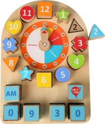 Orologio e forme in legno LUCY & LEO – gioco educativo Montessori