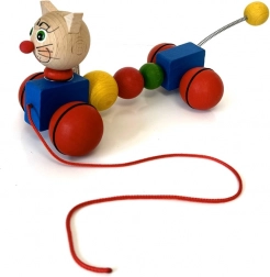 Giocattolo a traino in legno Gatto