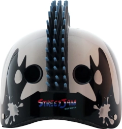 Casco con aspetto nero e mohawk
