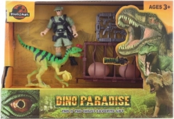 Dinosauro con soldato e accessori