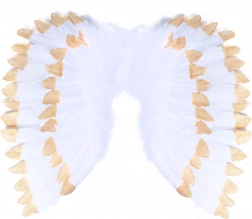 Ali d’angelo con piume bianco‑oro