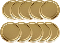Coperchi metallici dorati per barattoli da conserva 82 mm (10 pz)