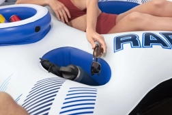 Isola galleggiante gonfiabile a doppia parete per 2 persone con schienali e compartimenti di stoccaggio