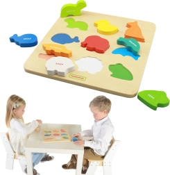 Tavola di classificazione in legno con animaletti colorati MASTERKIDZ Montessori