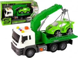 Camion di rimorchio verde con suoni e luci