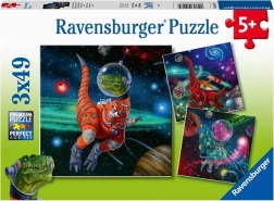 Puzzle RAVENSBURGER dinosauri nello spazio 3×49 pezzi