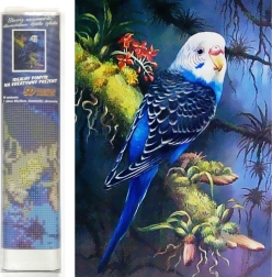 Pittura diamantata Cocorita blu 30 × 40 cm