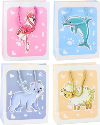 Busta regalo animali 3D pastello